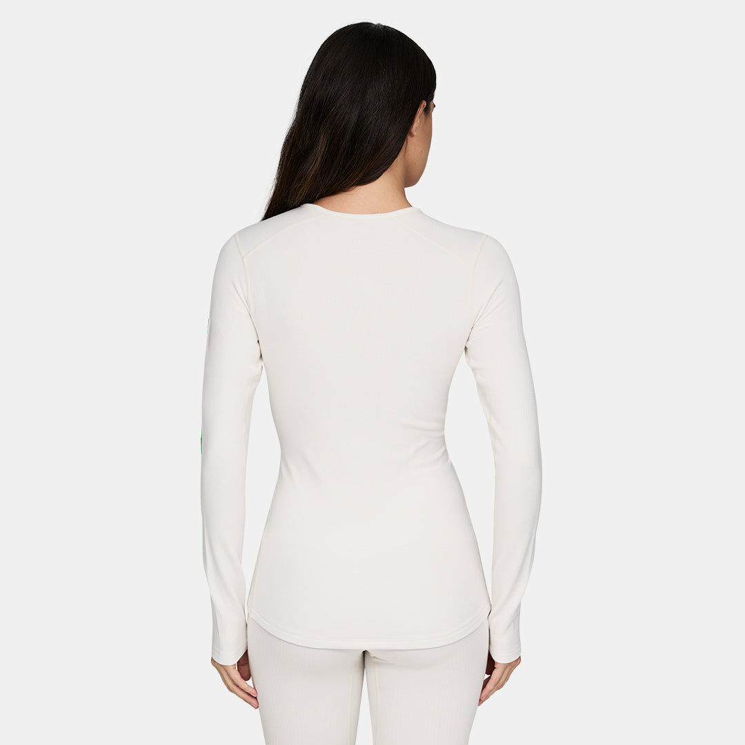 Womens Merino Heavyweight Grid Fleece Base Layer Crew