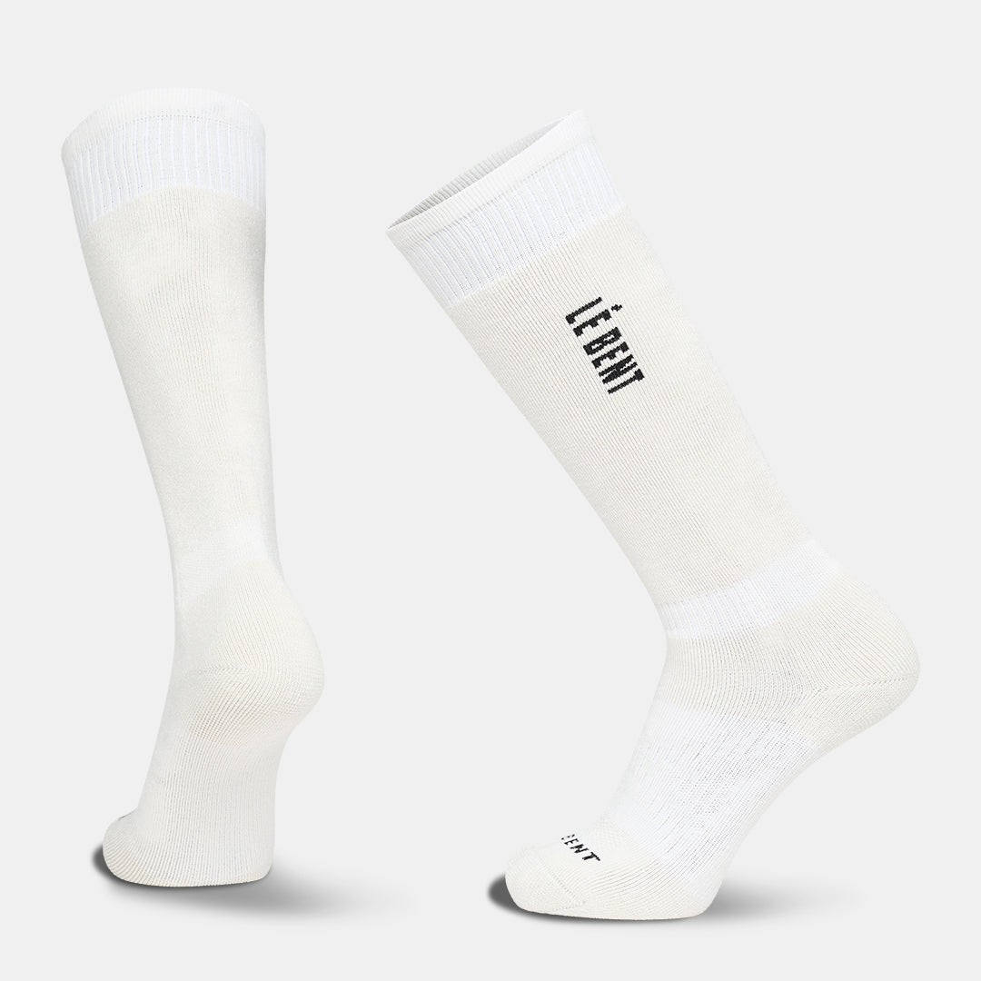 Full Cushion Merino Logo Snow Sock – Pearl